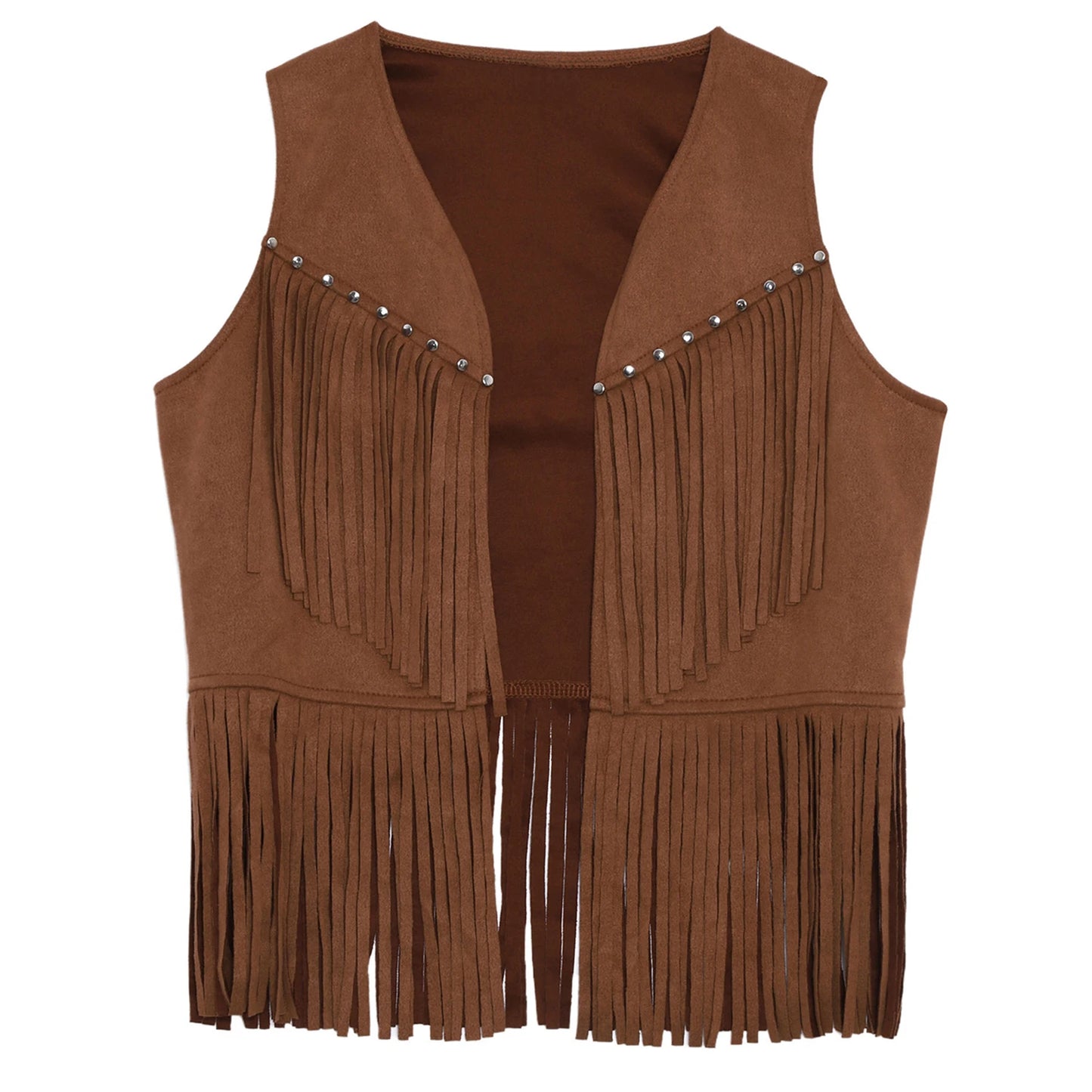 Kids Girl Boy Fringed Vest for Carnival Theme Party Tassels Top Open Front Waistcoat Child Halloween Western Cowboy Costumes