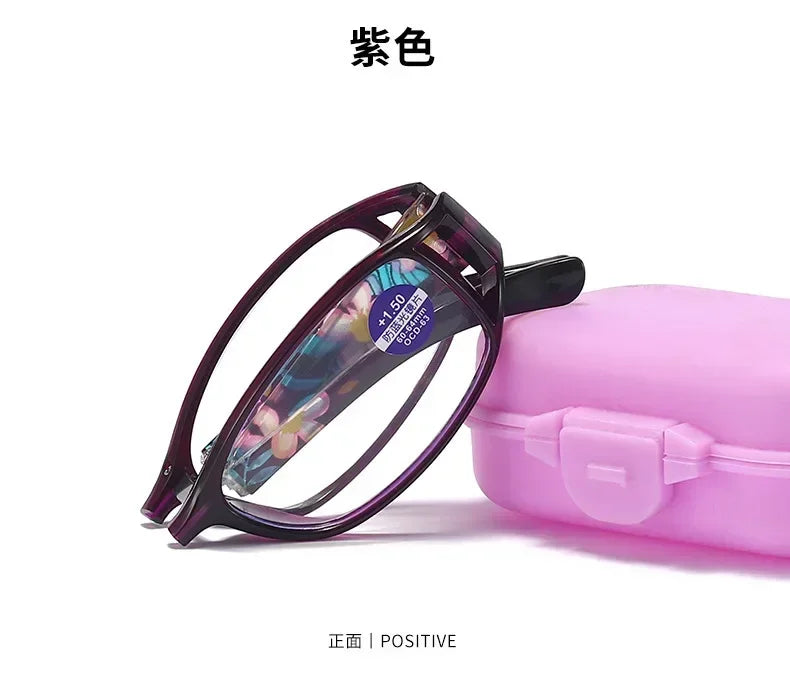 New Folding Reading Glasses Women Men Anti-Blue Light Portable Magnifying Presbyopia Eyewear +100+400 Eyeglasses