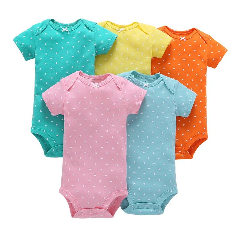 5 Pairs Newborn Baby Bodysuit Short Sleeve Infant Jumpsuit Short Sleeve Cotton Overalls Newborn Infant Jumpsuit  Kids Baby Roup