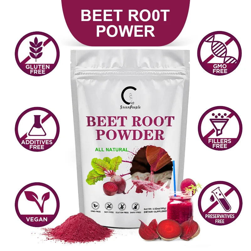 Organic Beet Root Powder- Boost Daily Nutrition, Athletic Performance, Promote Digestive, Vegan and Non-GMO Beet Root Supplement