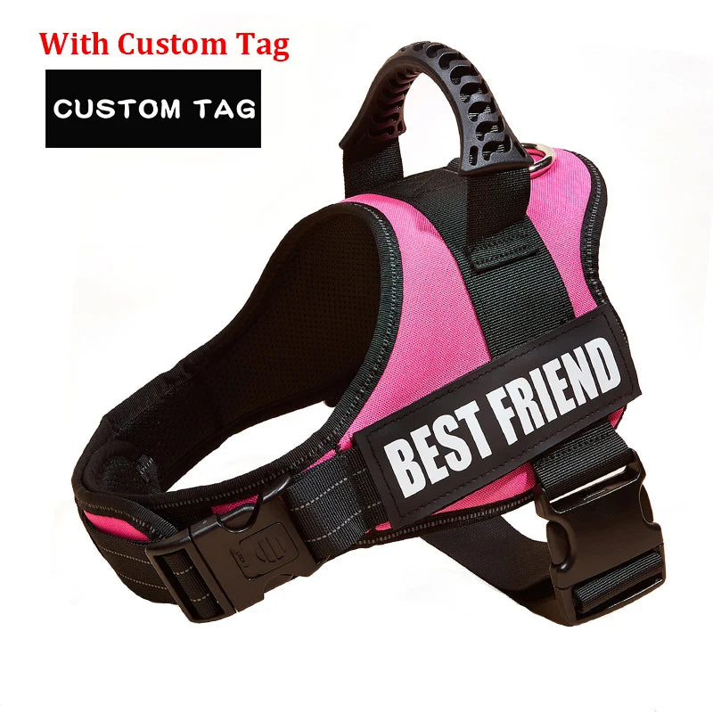 Adjustable Nylon Dog harness Personalized Reflective Pet Harness for Small Medium Large Dogs  No Pull Dog Harness Leash