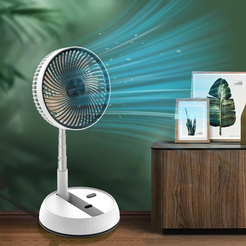2026 Remote control retractable folding vertical fan USB outdoor camping convenient fan 180 °+90 ° shaking 8-inch desktop fan