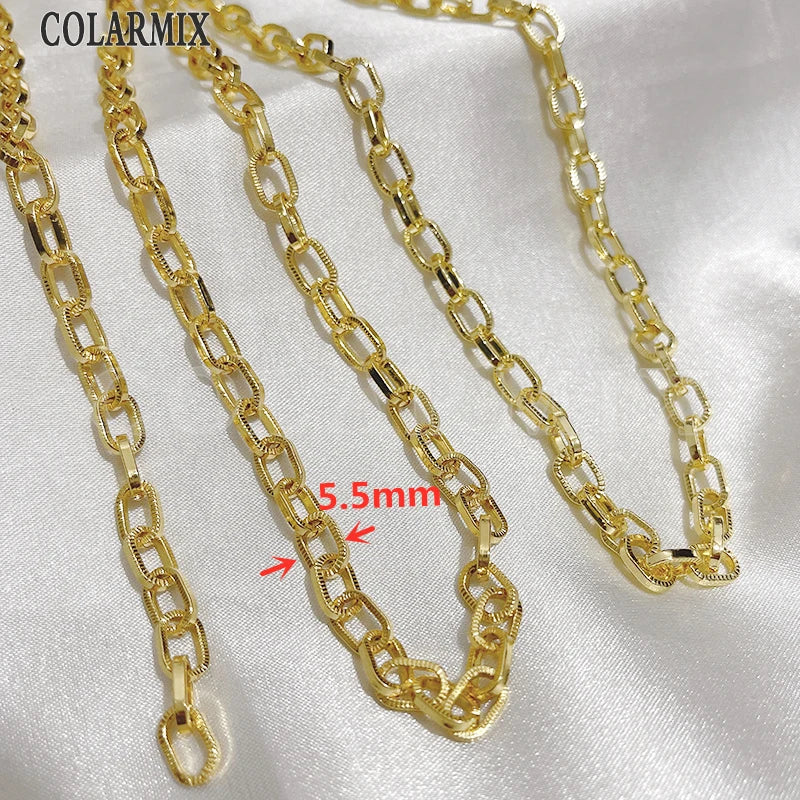 5Meters Hotsell Chunky Chains gold Metallic Fashion Jewelry gift Hip pop Necklace Fashion Jewelry