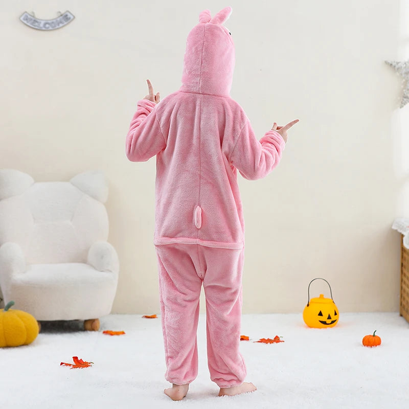 MICHLEY Christmas Capybara Flannel Blanket Sleepers Onesie Hooded Children Costume Clothes Jumpsuit Sleepwear For Boys Girls