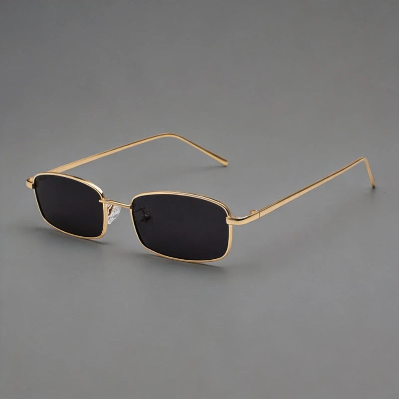 Fashion Rectangle Sunglasses Men Women Vintage Square Driving Sun Glasses Luxury Brand Metal Frame Eyewear Lentes De Sol