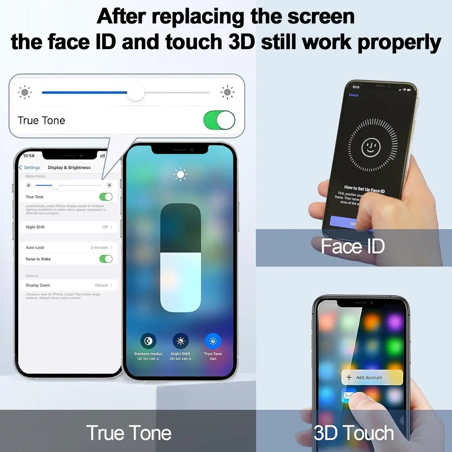 JK SOFT and Hard OLED Screen LCD Display Replacement iPhone 12 13 14 15 16 16e 17 Pro Max