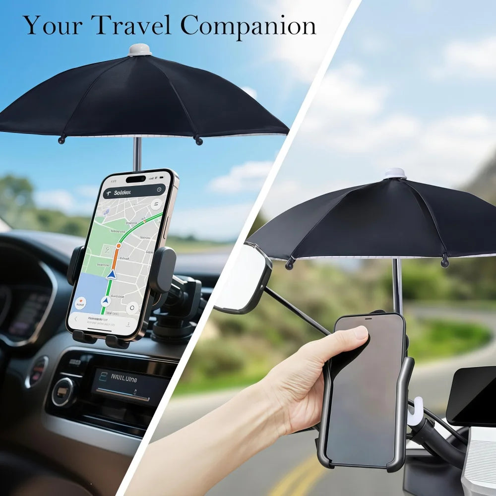 1Set Phone Umbrella Suction Cup Stand for Sun Shad, Outdoor Anti-Glare Cell Cute Sunshade Holder, Car Navigation Shade Visor