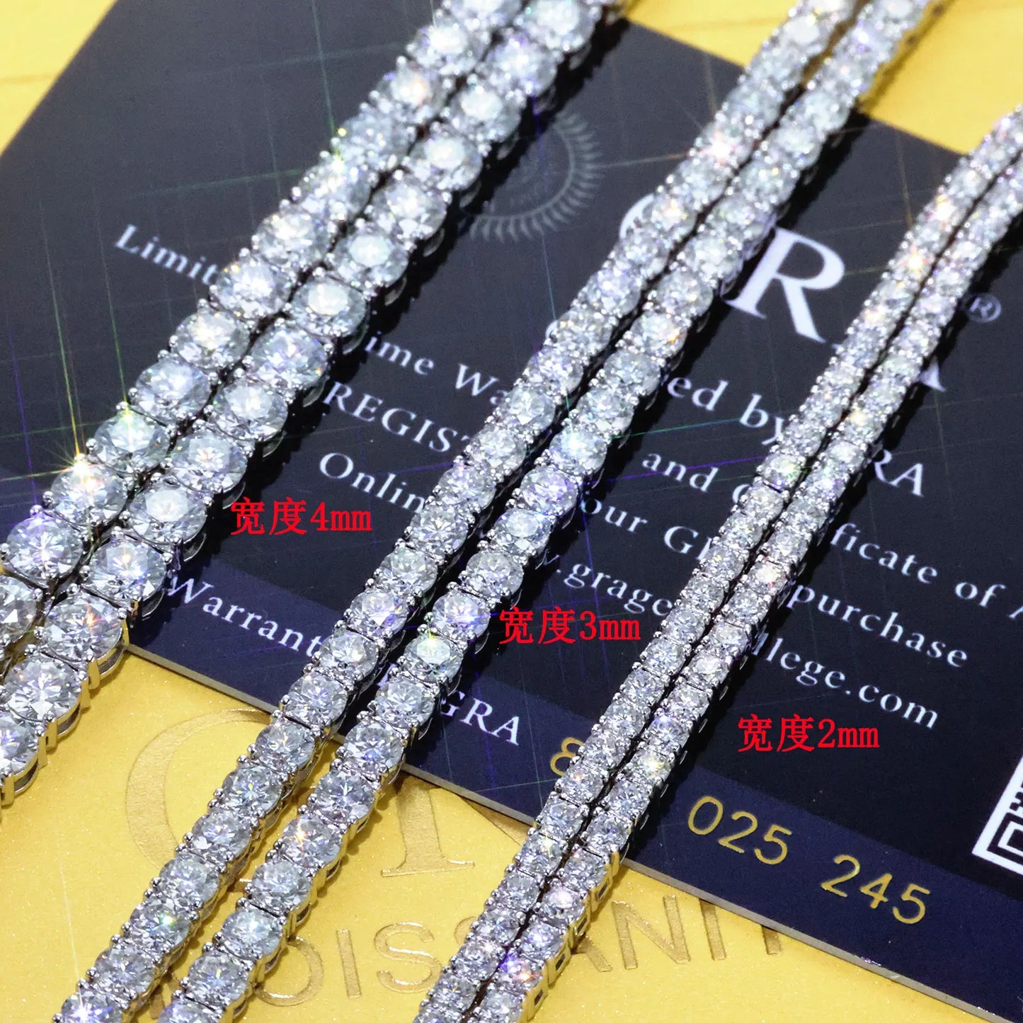 NY 2026 New Copper Material 2/3/4/5mm Iced VVS Moissanite Sparkling Tennis Chain Gift to Women With Exquisite Jewelry Necklace