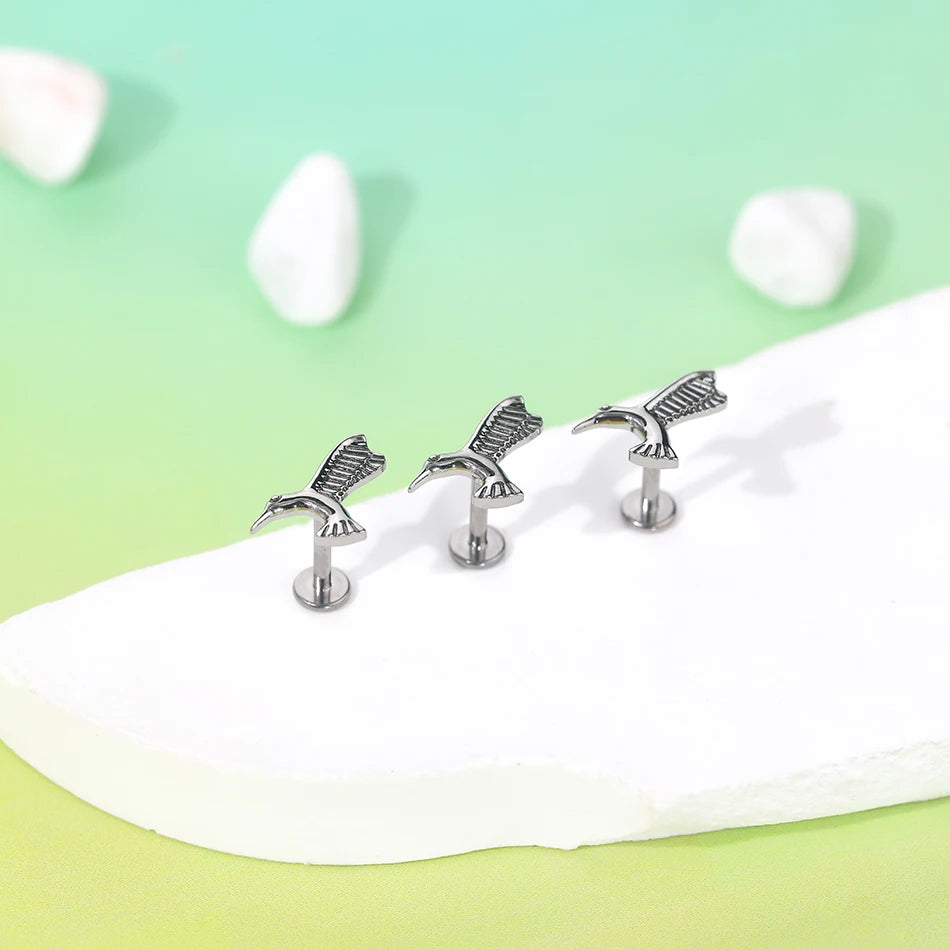 1/5PCS Titanium 16G Tragus Daith Helix Lobe Ear Piercing for Women Leaf Star Zircon Cartilage Stud Earring Piercing Jewelry Gift