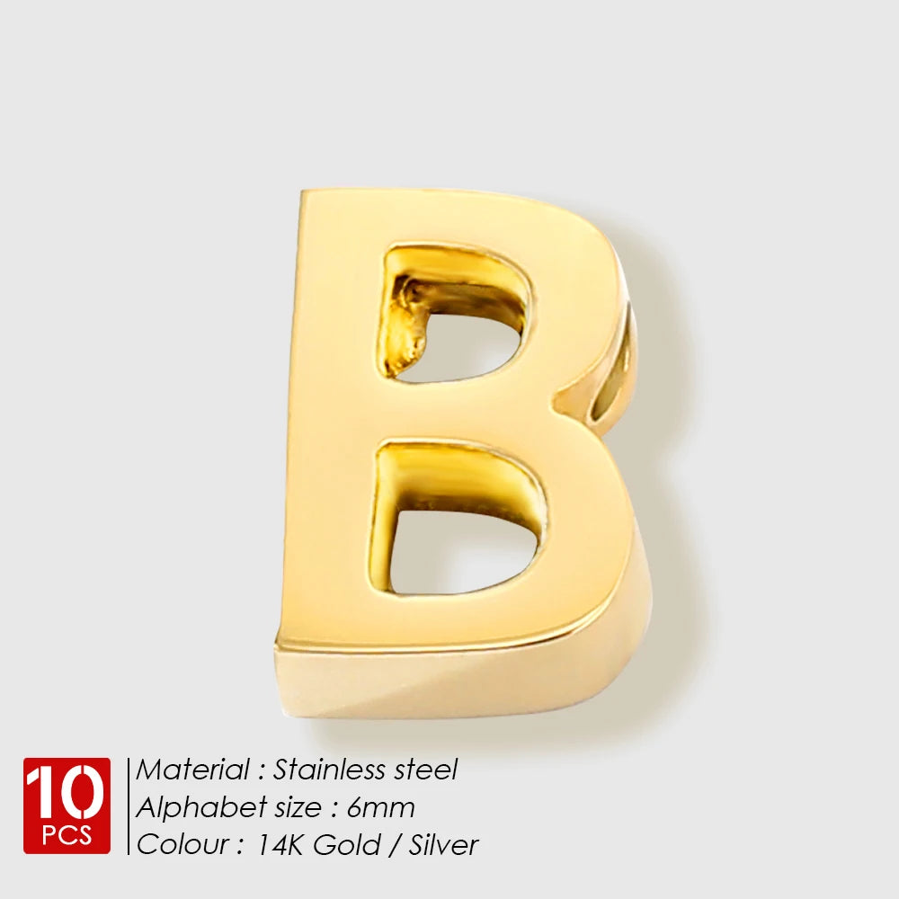 EManco 10PCS Minimalist Style Stainless Steel 26-Letter Pendant for Custom Name Jewelry Commute Social Casual Fashion Accessory