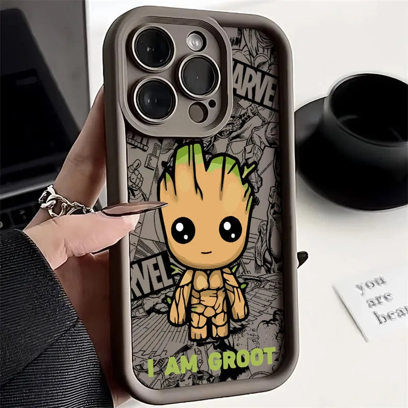 Cool Anime GrootS MarvelS Phone Case for iPhone 17e 17 16e 16 15 14 13 12 11 Air Pro Max Mini XR XS X 7 Plus Soft TPU Back Cover