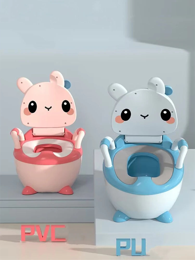 Children's Pot 1-6 Years Old Upgraded Cute Rabbit Baby Toilet Seat Baby Potty Portable Stool Boys & Girls Safe Trainer Seat WC