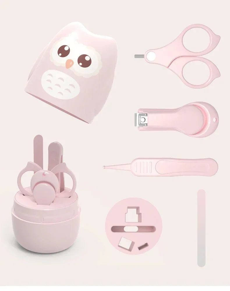 Children Manicure Kit Baby Nail Scissor Baby Nail Care Tool Set Kid Safe Portable Nail Clipper Trimmer File Tweezer with Box