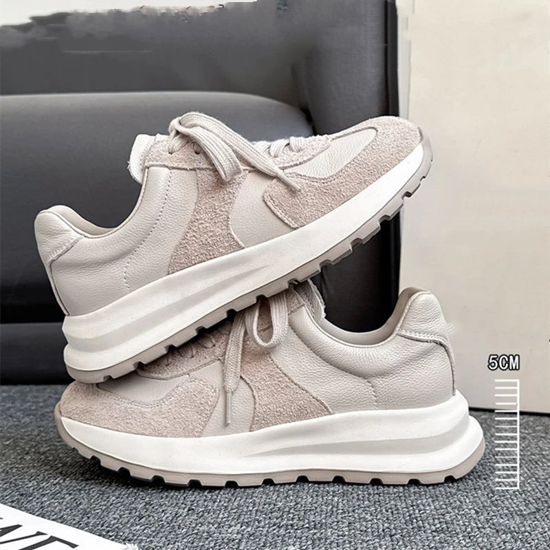 Women's Sneakers Shoes 2026 New Woven Non-slip Genuine Leather Sneakers For Women Large Size Breathable Casual Shoes Female