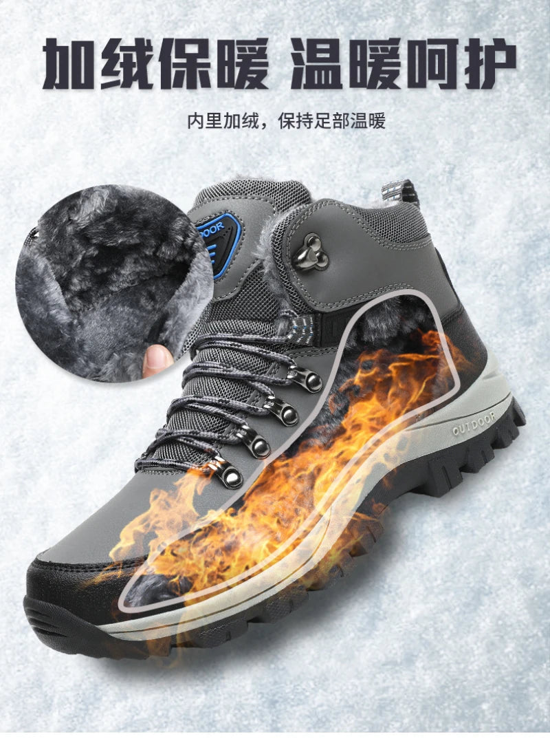 Winter Large Size Plus Velvet Thickened Warm Snow Boots Outdoor Men's High-Top Northeast Cotton Boots Comfortable And Casual
