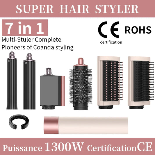 2026 New 7IN1 Multi Hair Styler Curling Iron Hair Hot Air Brush Curling Barrel Hair Dryer Salon Professional Curly Hair Styler