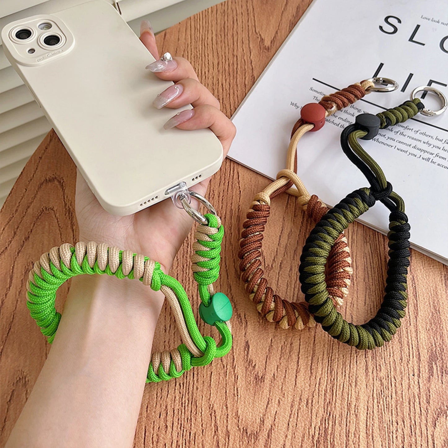 Short Mobile Phone Lanyard Anti-Loss Wrist Strap Hand-Woven Keychain Car Pendant Bag Pendant Wristband