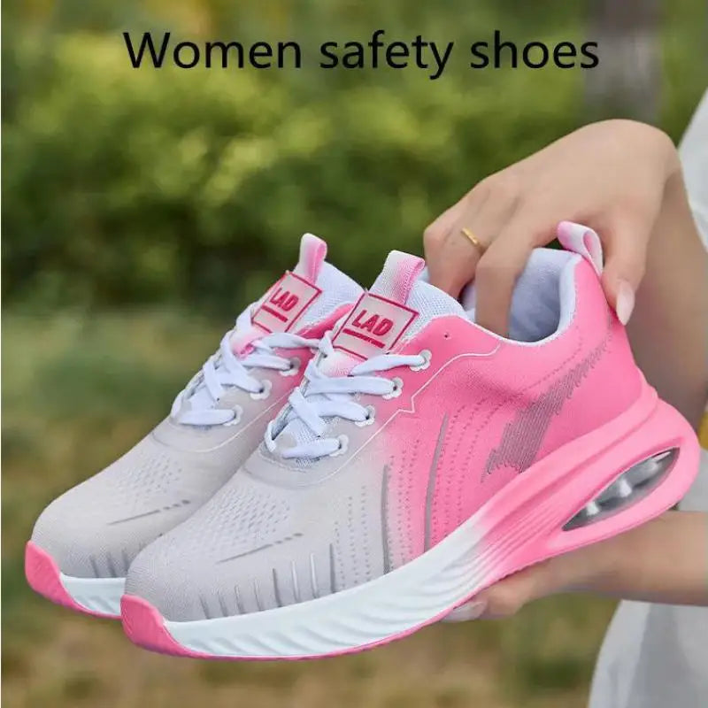 Summer Safety Shoes Mesh Work Shoes Lightweight Safety Sneaker For Men Breathable Protective Work Sneakers Steel Toe Shoes Man