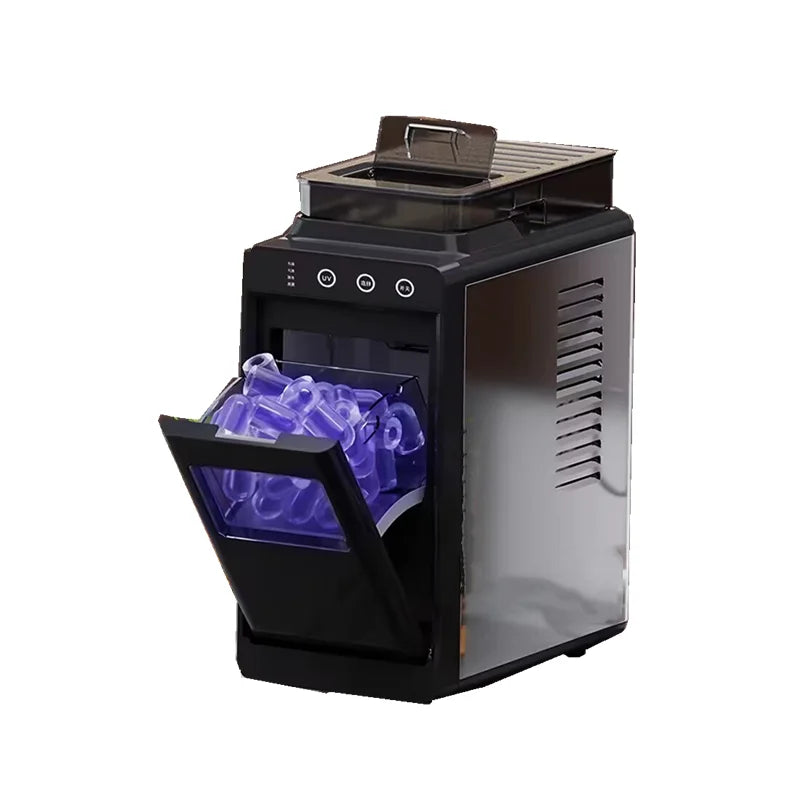 15KG Automatic Ice Maker Machine Compact Mini for Dorm/Office/Home Fast 8-Minute Round Ice Production  Energy-Saving Quiet