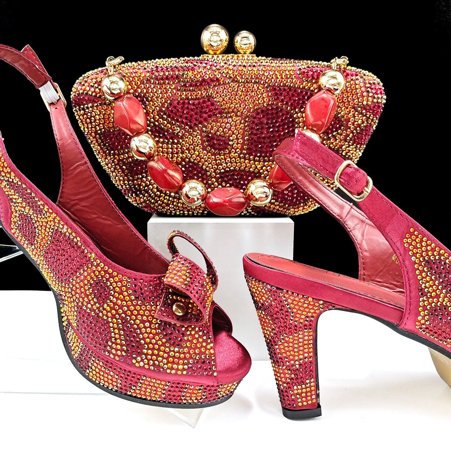 New Arrival Sky Blue Color Platform Design Party Wedding High Heel Peep Toe Lady Shoes and Bag Set and A Pair of Shoes