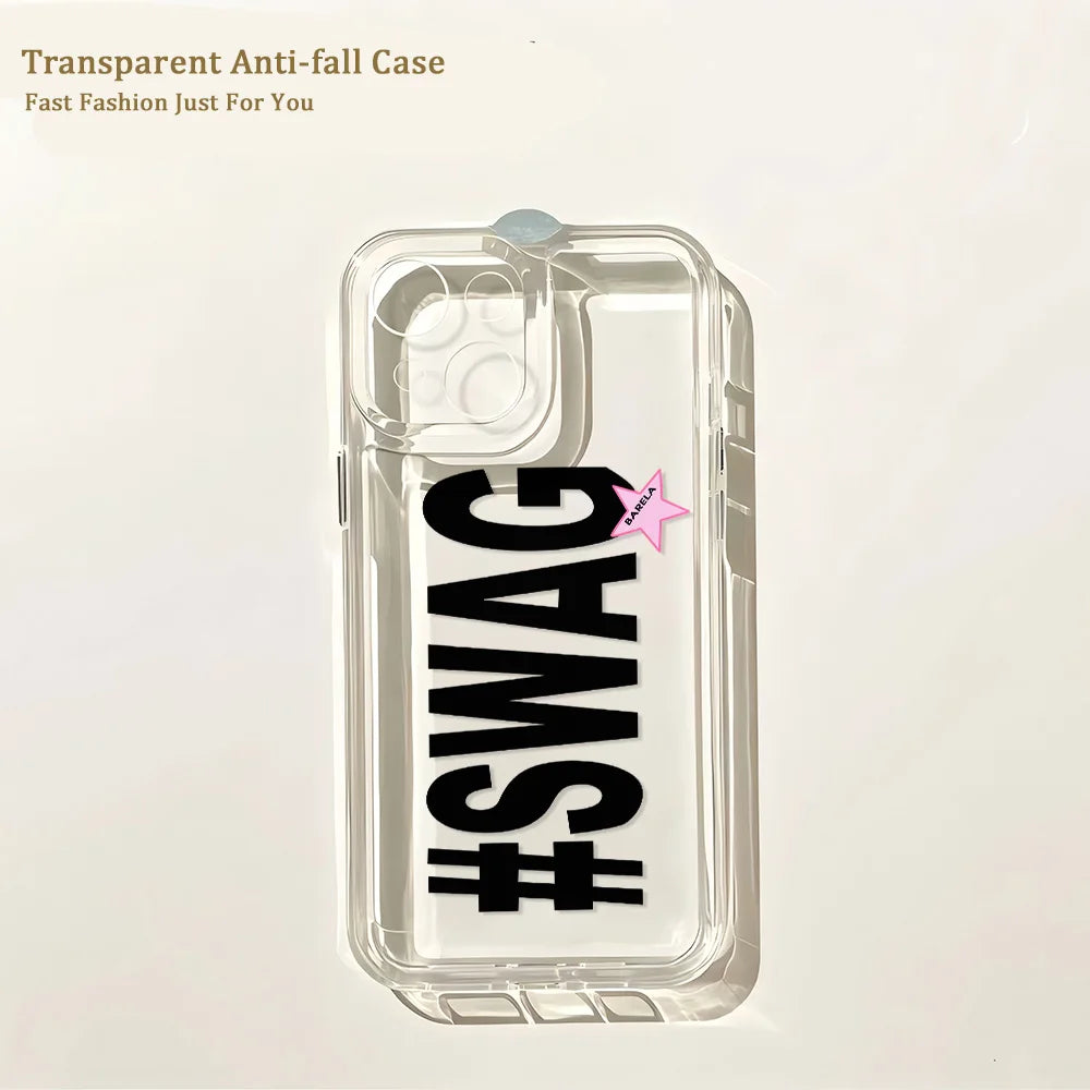 Hot GIRLS LOVE MY SWAG Phone Case For iPhone 17 16 16e 15 14 13 12 11 Mini Pro Max X XR XSMax 8 Air Plus Transparent Back Cover