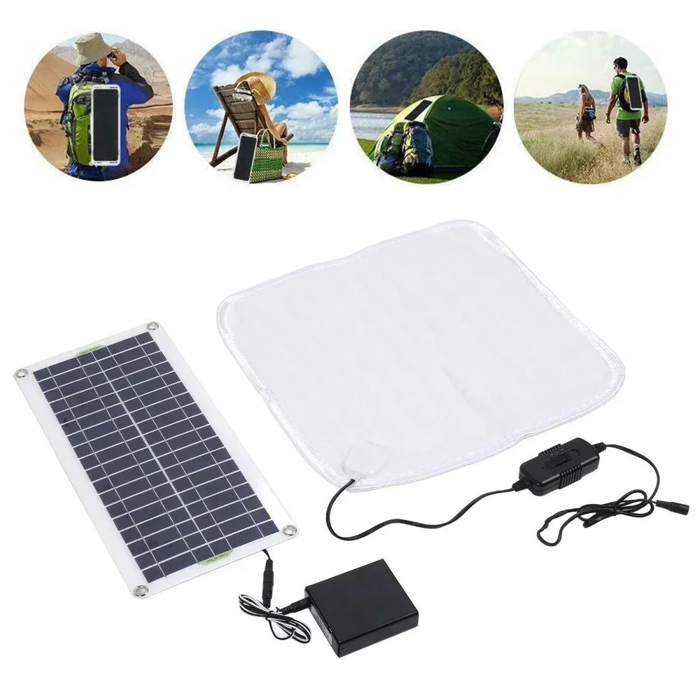 Solar Power Electric Heating Blanket for Winter Pets Warm Pad Protable Cat Dog Bed Warmer Heating Pad 12V 50W Solar Power Panel