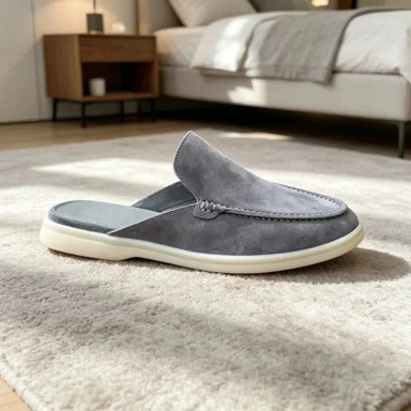 Summer New Flat Bottom Slippers Half Slip-On Slipper Style Men's Shoes Outdoor Wear Casual Comfortable Flat Heel Loafers