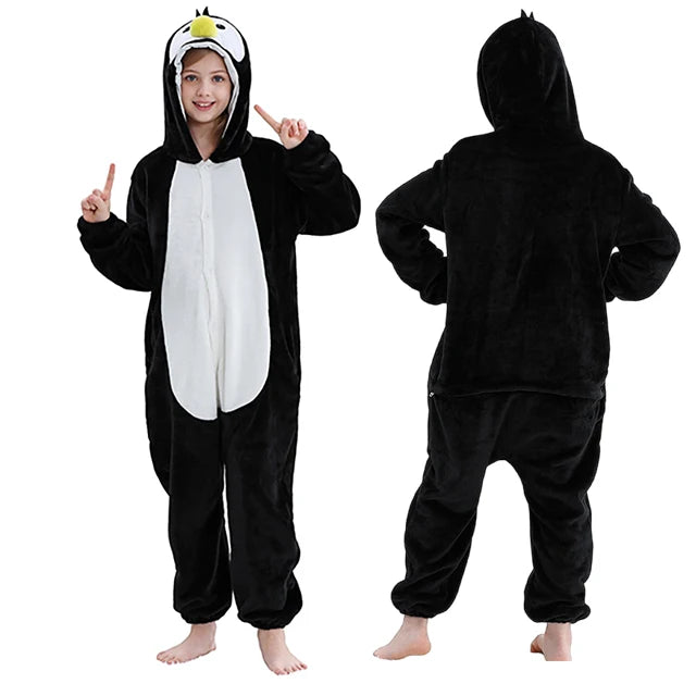 MICHLEY Christmas Capybara Flannel Blanket Sleepers Onesie Hooded Children Costume Clothes Jumpsuit Sleepwear For Boys Girls