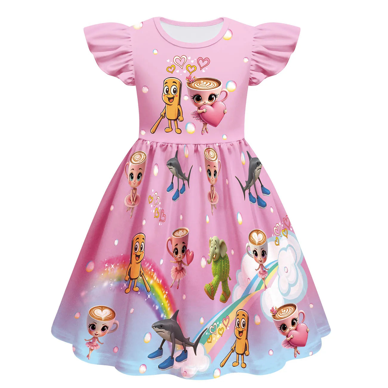 New Ballerina Cappuccina Cosplay Girls Dress+Bag Halloween Party Italian Brainrot Animals  Tung Tung Tung Sahur Costume Kids