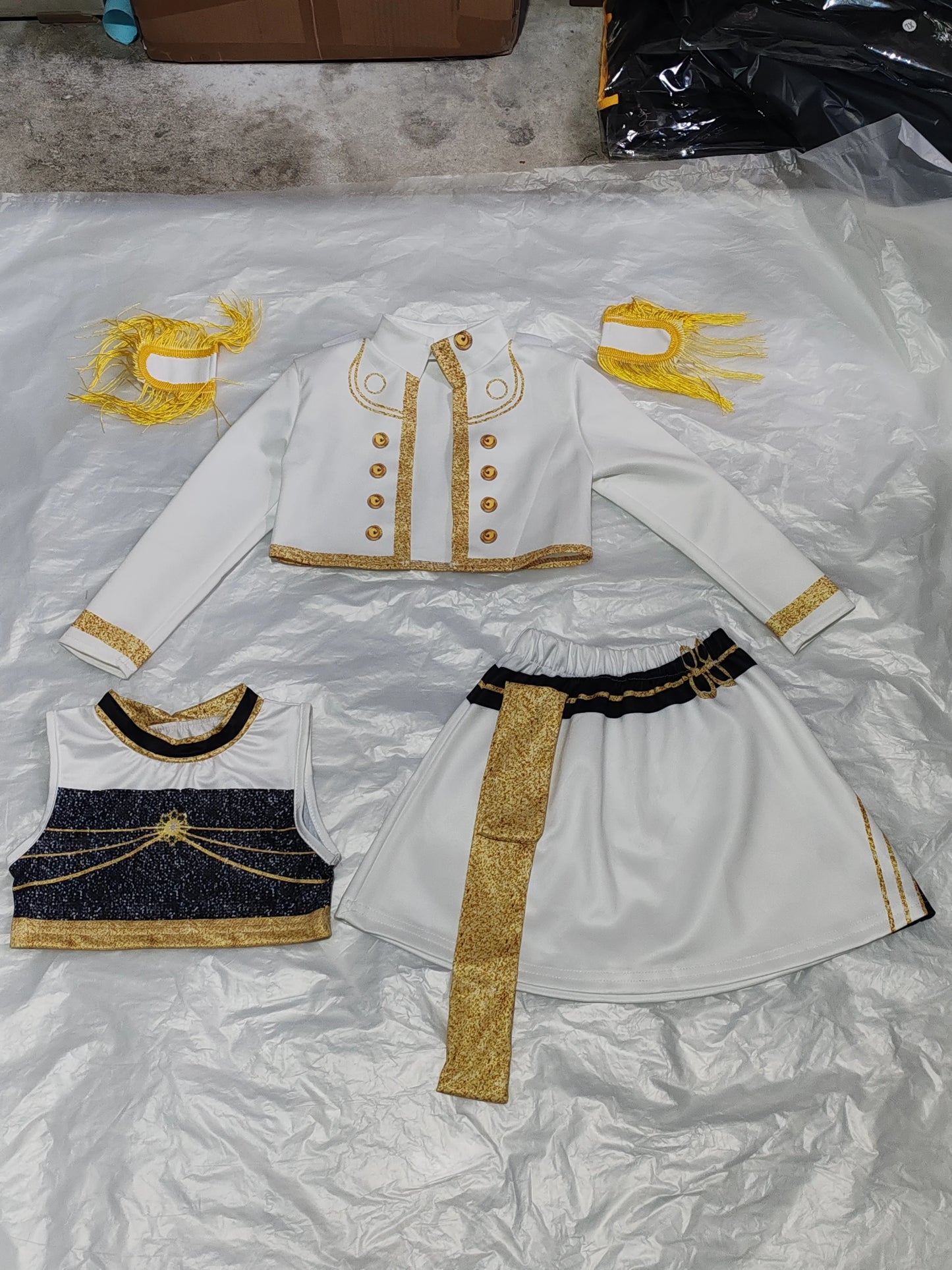 Cool Girl Cosplay Golden Costume Kids 3D Print Idol Group Singing Stage Performance Costume Child Halloween Party Clothes Suit