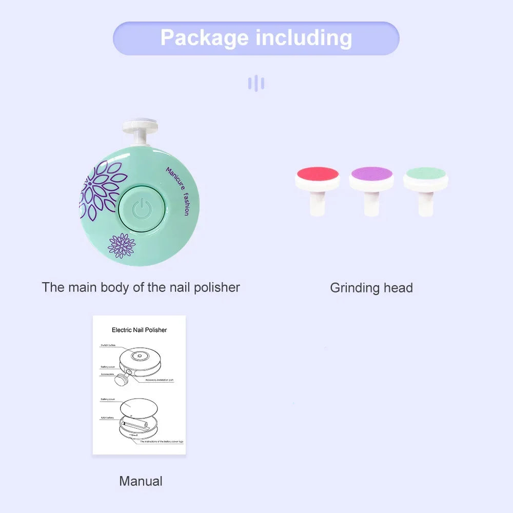 Electric Baby Nail Trimmer Kid Nail Polisher Tool Infant Manicure Scissors Baby Hygiene Kit Baby Nail Clipper Cutter For Newborn