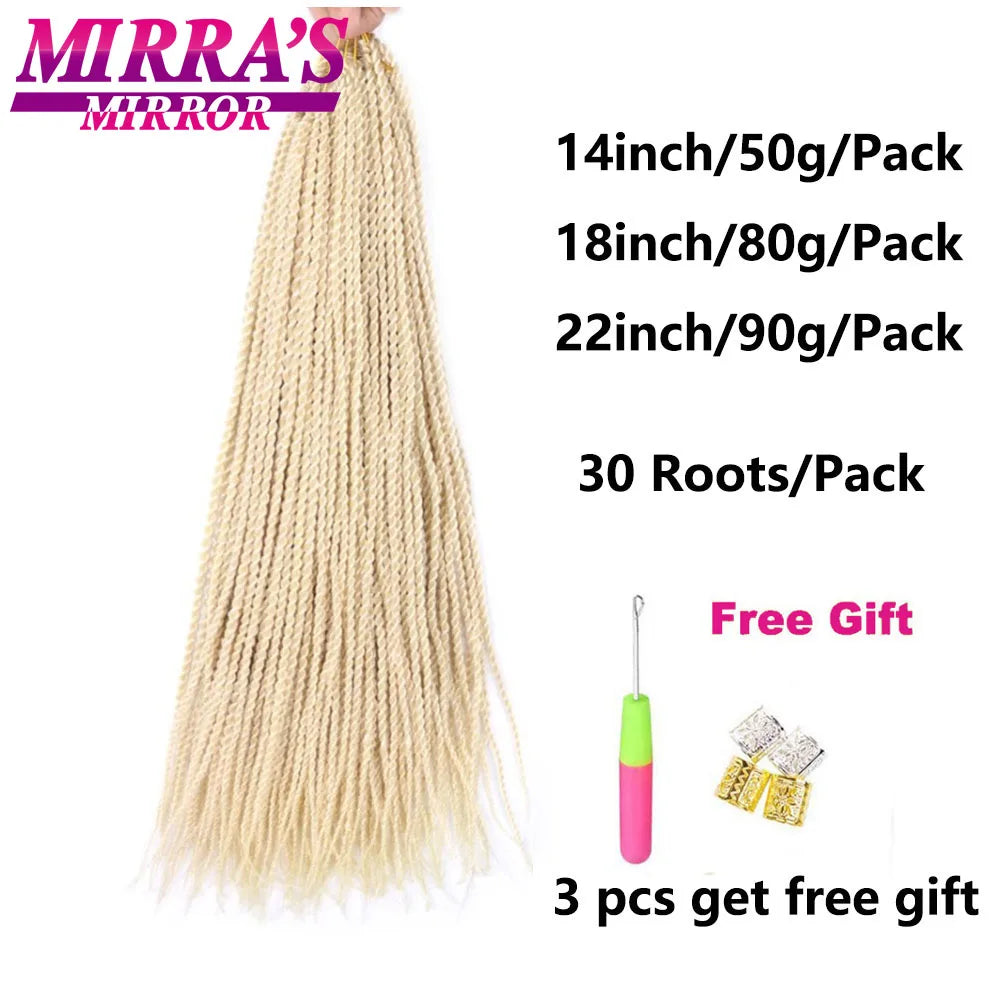 Senegalese Twist Crochet Hair 14/18/22 Inch Synthetic Mini Senegalese Crochet Braids for Black Women 30 Roots/Pack Braiding Hair