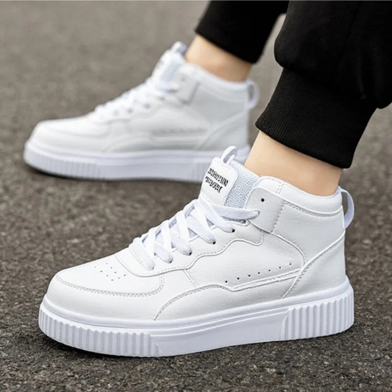 YRZL Casual Shoes for Men Sneakers Breathable PU Leather White Shoes Unisex Comfortable Walking Sport Shoes for Man