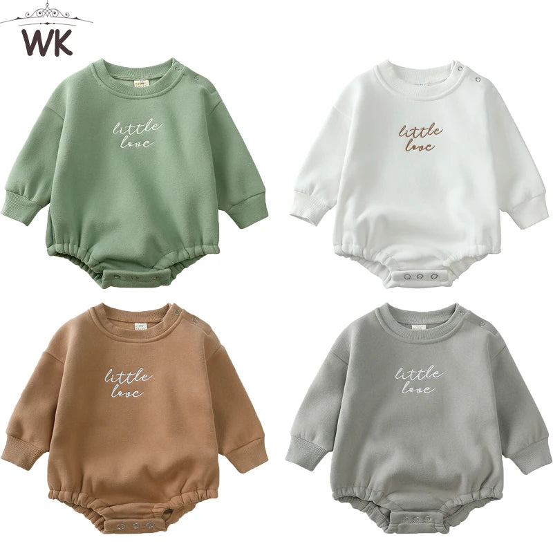 2024 New Style Unisex Baby Boy Girl Solid Cotton Short Sleeve Letter Romper Newborn Bodysuit Top Autumn Infant Jumpsuits Clothes