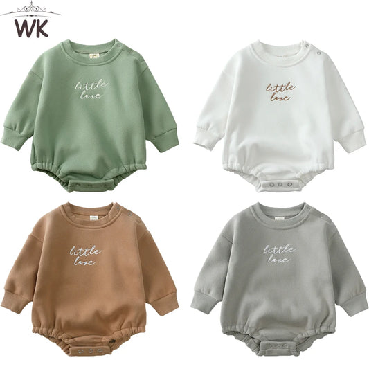 2024 New Style Unisex Baby Boy Girl Solid Cotton Short Sleeve Letter Romper Newborn Bodysuit Top Autumn Infant Jumpsuits Clothes
