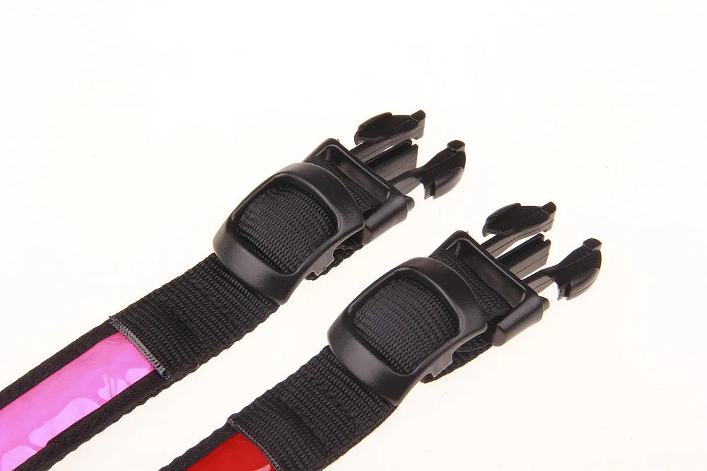 LED Dog Collar Adjustable USB Rechargeable 3 Modes Waterproof Nighttime Safety Reflective Leather Light-up Suitable For Pets