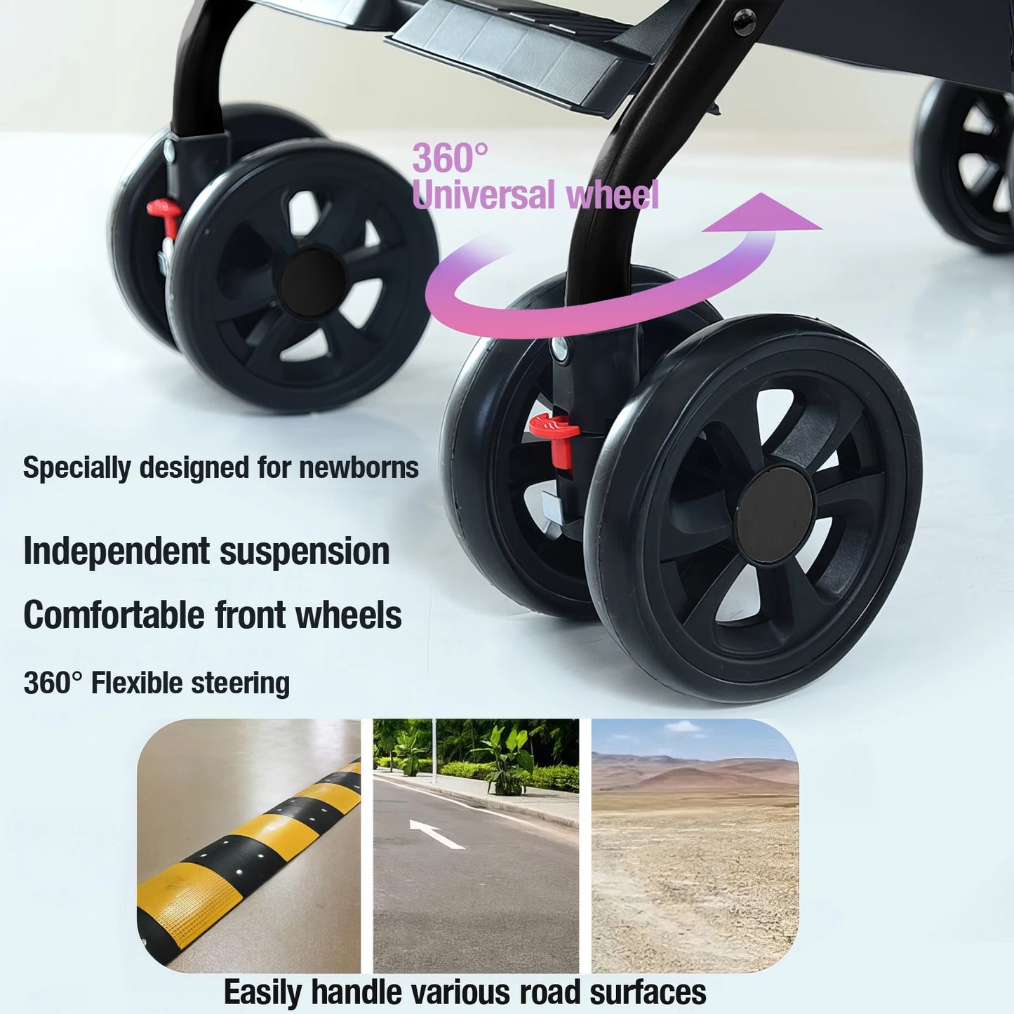 3 in 1 baby stroller free Newborn Infant baby pram travel stroller lightweight baby folding car reversible stroller