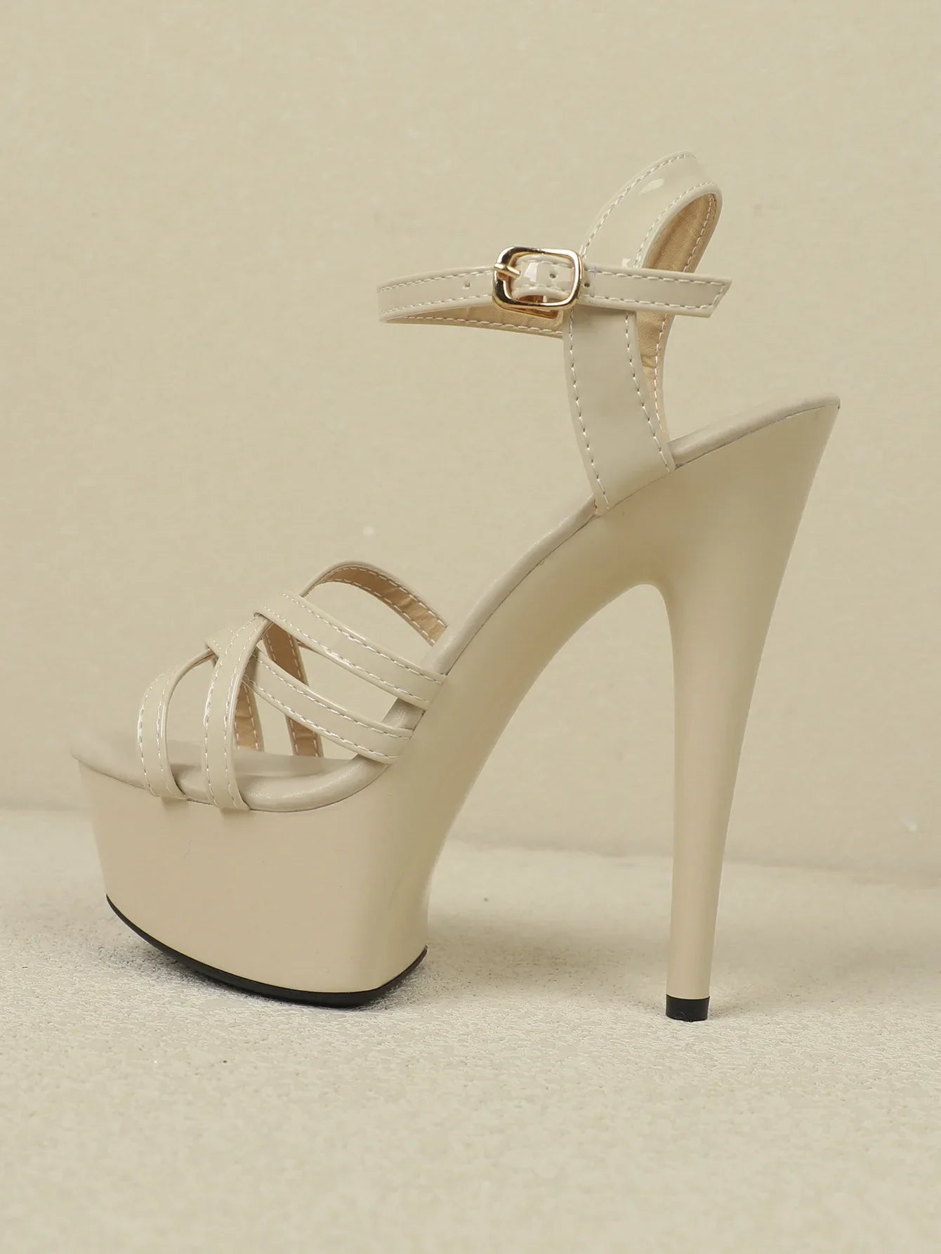 High Heels Model Sexy Black Waterproof Platform 15cm Ultra High Heel Sandals Women Summer Show off Tool for Women Shoes