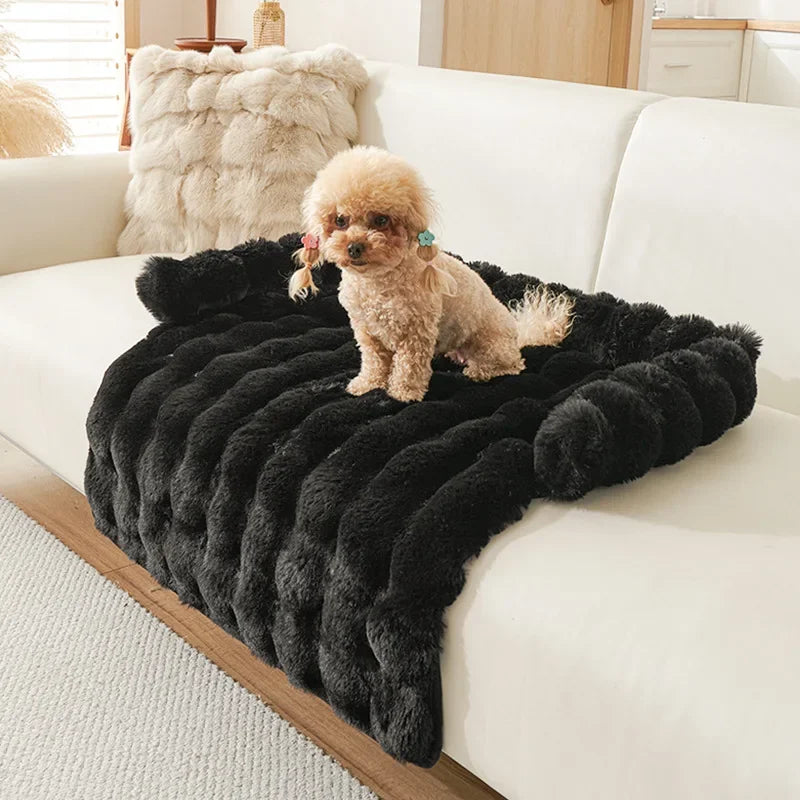 1PC Winter Warm Dog Bed Mats Super Soft  Plush Pet Blanket Pad Mat for Small Dogs Plush Neck Pillow Cat Nest Travel & Indoor