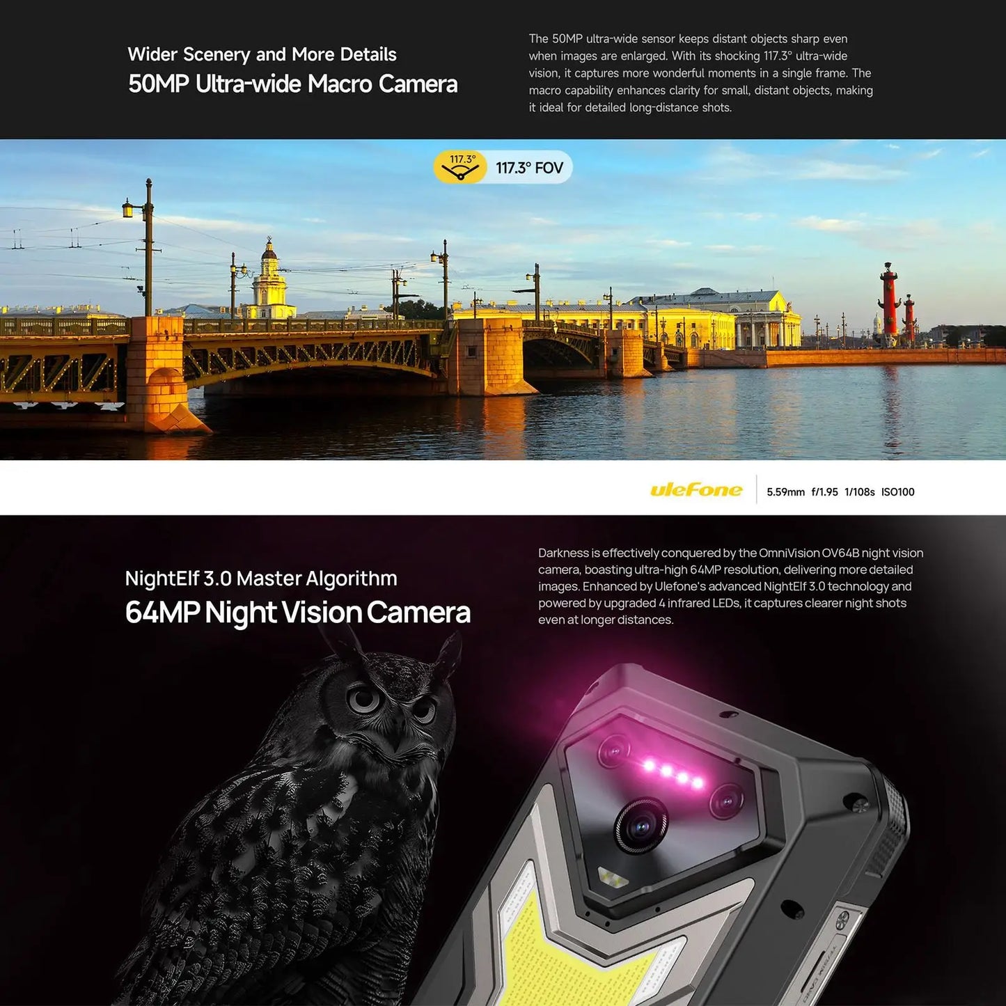 Ulefone Armor 34 Pro+5G AI Rugged Phone 32GB+512GB 25500mAh 6.95" Built-in Projector 120Hz Android 15 MTK 7300 NFC Smartphone