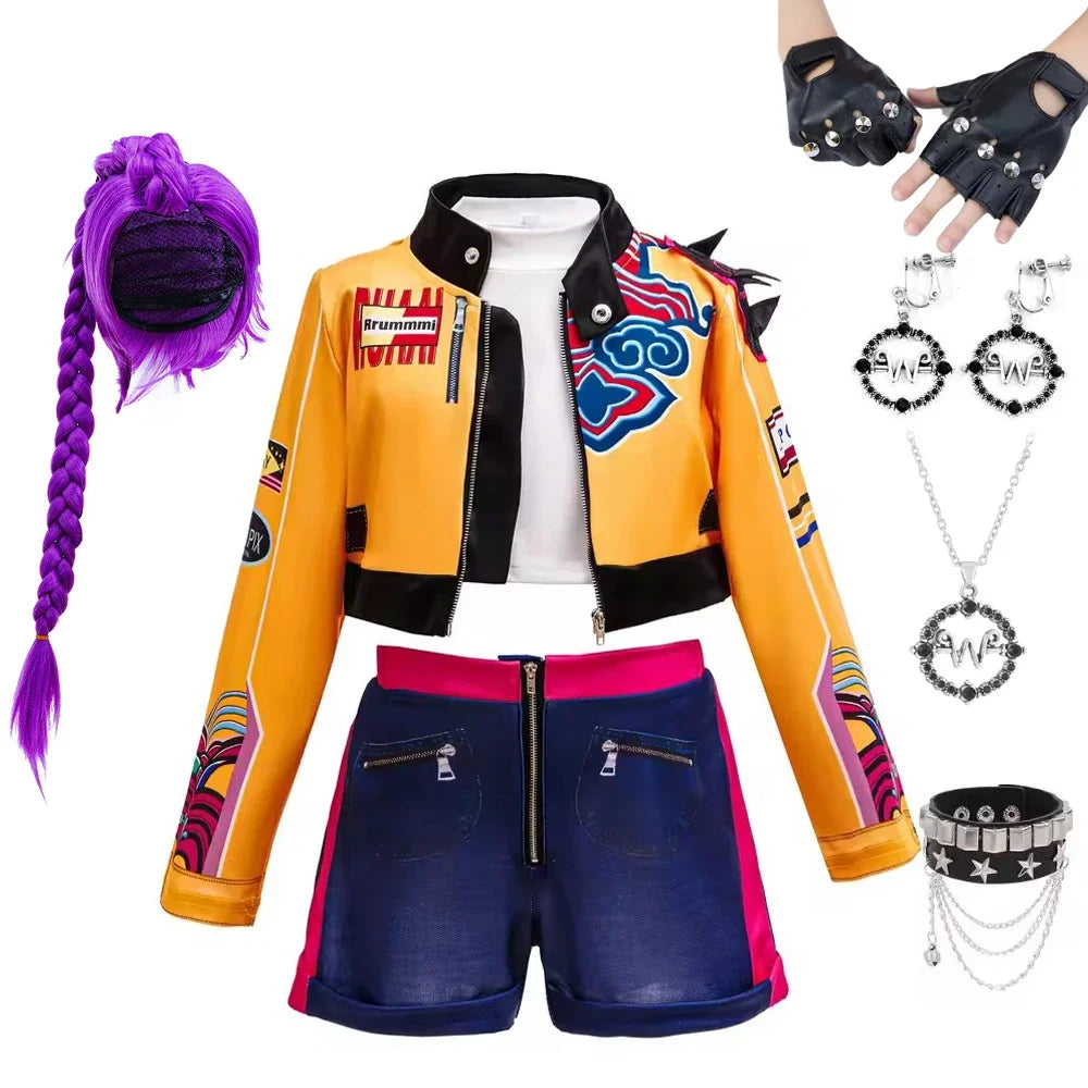 Girls Costume Cosplay Idol Group Kids Stage Outfit Halloween Costumes with Accessories