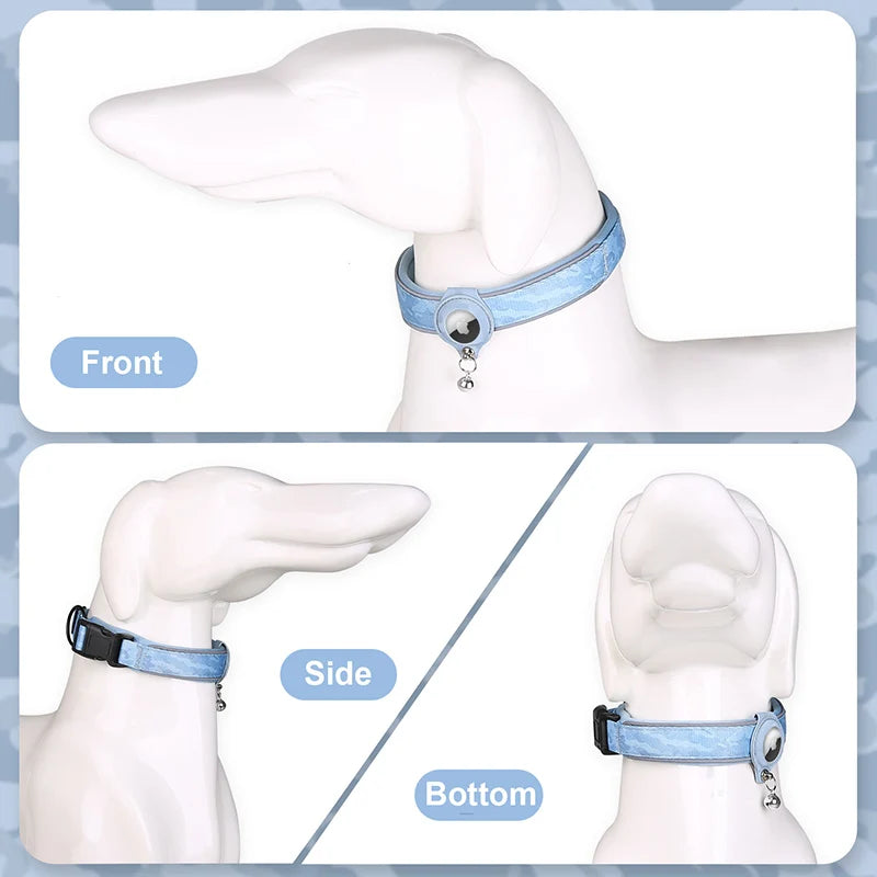 Airtag Dog Collar Adjustable Nylon Reflective Pet Collar For Small Medium Large Dog Durable Anti-lost Dog Necklace With Padded