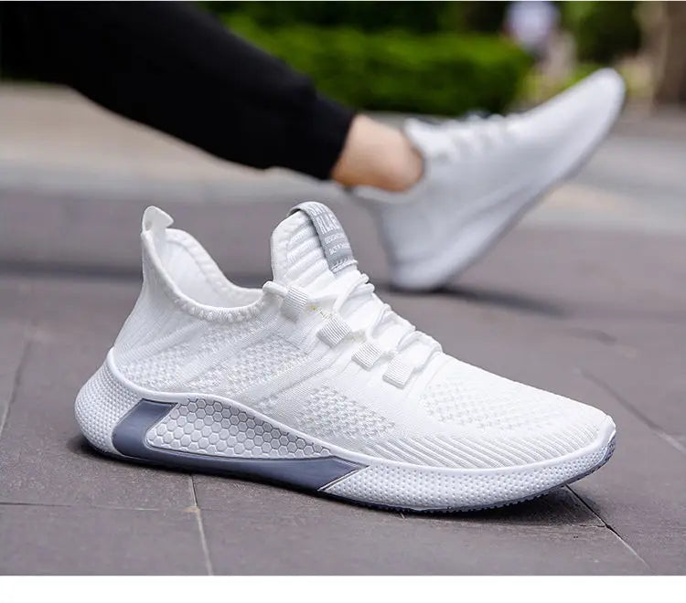 Men Casual Running Shoes Breathable Outdoor Sport Shoes Men Lightweight Facial Elastic Soft Bottom Casual Shoe Training Footwear