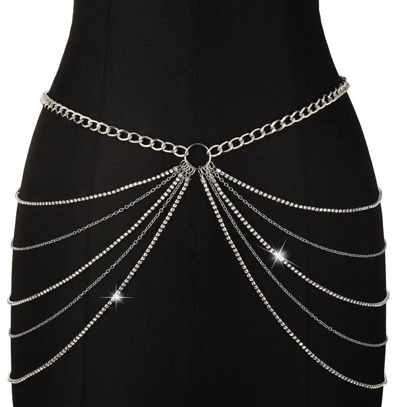 39BD Sexy Women Beach Jewelry Waistchain Personality Chain Body Chain Decor