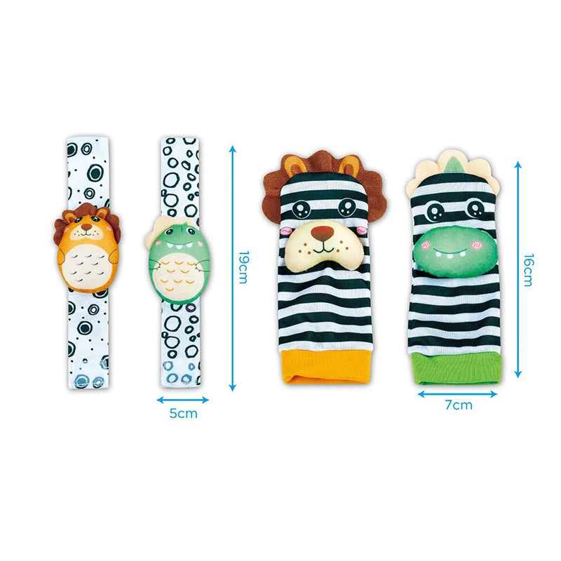 0-12 Months Baby Sock Rattles Cartoon Children Infant Wrist Strap Rattle Toys Baby Rattle Socks Wrist Baby Rattles Newborn Toy