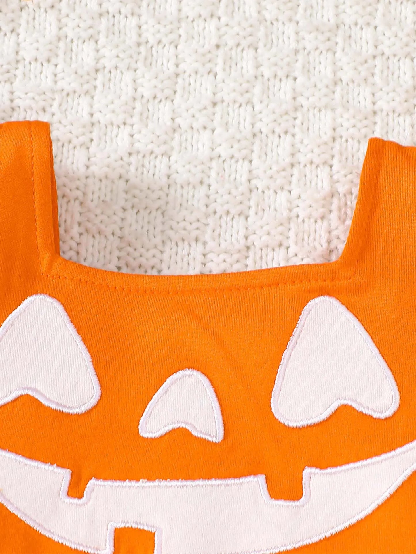 Infant Girls Halloween Theme Party Carnival Pumpkin Ghost Skeleton Cosplay Costume Skull Pumpkin Face Apparition Print Romper