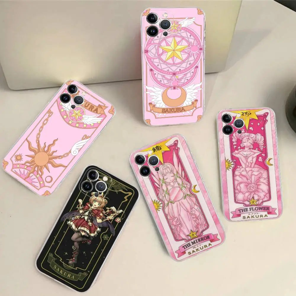 Card Captor Sakura Cartoon Phone Case Phone Case For IPhone 17 16 15 Plus 14 13 Mini 12 11 Pro Max Soft Shell Cover