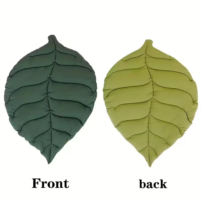 1/2PCS Leaf Shaped Cat Bed and Pet Mat Soft Washable Reversible Non-Slip Cushion for Cats and Dogs Indoor Travel Camping Pet Bed