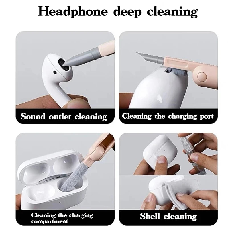 7 In 1 Laptop Keyboard Cleaner Brush Kit Earphone Cleaning Pen Keycap Puller Dust Tool For AirPods Headset Tablet Camera Phone