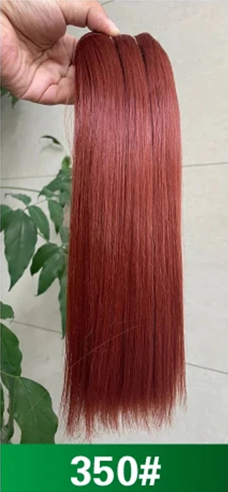 Blice Synthetic Hair Bundles 10-22 Inch Pure Color Yaki Straight Hair Extensions 100g/Piece Mixed Hair Weaving One Bundle Deal